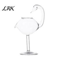 Vibrant Cocktail Presentation Wine Glass, with Fugu Swan Bird And Other Animal Shape, Transparent Glass Clear for Party Lovers Glassware white