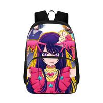 Oshi No Ko Breathable Backpack Anime Kawaii Book Bag Bag Cartoon Double-layer Backpack Mochila Birthday Gift black