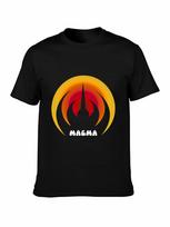 Abstract Sunburst Magma Logo Graphic T-shirt M yellow
