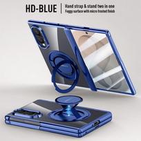 Skaidrus magnetinis užsegamas riešo dirželis telefono dėklas, skirtas Samsung Z Fold 8 Ultra Galaxy Z Fold8, stiklinio ekrano vyrių apsauginis dangtelis Galaxy Z Fold 8 blue