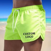 Customized Logo Men's Beach Swimsuit, Boxer, Shorts, Surfing Swimsuit, Mayo, Sungas S žalia