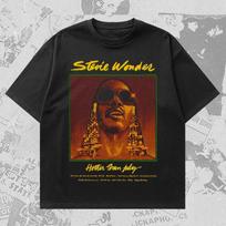 Stevie Wonder Hotter Than July Funk Soul Album Singer T-shirt T-shirt Oversized Unisex Streetwear Trendy Cotton Y2k Short Sleeves 4XL black