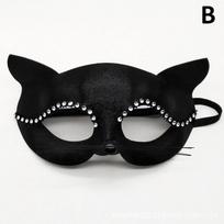 Moterų šokių vakarėlio pasirodymas Fox Half Mask Animal Face Decor Cat Cosplay reikmenys F black