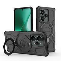 Oppo Realme 15/Realme 15 Pro Magnetic Ring Case 360° Rotatable [Military-Grade Drop Protection] + Metal Plate for MagSafe Phone Case juoda