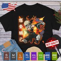 Bakugo T Shirt My Hero Academia Tee Anime Clothing Manga Cosplay Boku no Hero 2XL brown