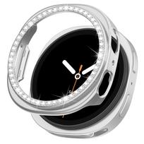 PC Danga Samsung Galaxy watch 8 Dėklas 40mm 44mm Priedai Deimantinis Tuščiaviduris Kietas Buferio Korpusas Galaxy watch8 Apsauginiai Dėklai Galaxy watch 8 44mm sidabras