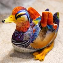 Simulation Mandarin Duck Affectionate Couple Wild Plush Doll Lifelike Home Dcero Pillow 25cm orange