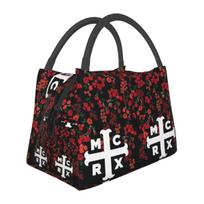 My Chemical Romance Band Insulated Lunch Bag for Women Picnic Storage Food Boxes Container Cooler Thermal Lunch Box Tote One Size black