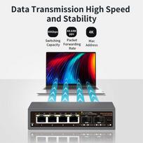 2.5Gbps Ethernet Switch 4 Port 2500Mbps Network Switcher 2 Port 10G Sfp+ Slot Home Lab Hub Internet Splitter Plug And Play juoda