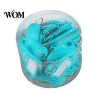 Plastic Key Tags 50Pcs with Labels, Writable Window Identifier Split Ring Ring, Blank Paper Label for House, Office & School Multi Purpose 50pcs dangaus mėlyna spalva