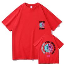 Electric Callboy A Fever Burning In My Soul Tshirt Vintage 90s Short Sleeves Personalized Girlfriend Pure Cotton Streetwear Tops S red