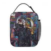 Daft Punk Lunch Bag Portable Insulated Lunch Box Beach Graphic Design Cooler Bag Fun Oxford Thermal Tote Handbags One Size gray