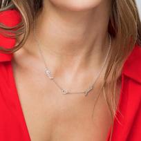 Lemegeton Customized Name Necklace Custom Multiple Name Pendant Stainless Steel Jewelry for Women Girl Personalized Family Gifts 60cm&Steel Color beige