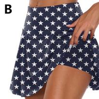 1 vnt Vasaros jogos šortai Spausdinti Sijonas Šortai Fitneso Sijonai Polka Dots Moterys Sportas Tenisas Atletiškas 2XL black