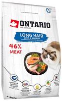 Ontario Cat Longhair sausas maistas suaugusiems ilgaplaukiams katėms su žemu grūdų kiekiu, su lasiu, 400 gr