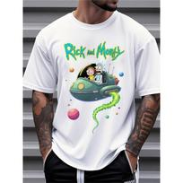 Europos dydžiai Vyriški Rick and Morty marškinėliai Rick & Morty Grafiniai marškinėliai su Rick, Vasariniai Perry Maze & Iconic - Laisvo kirpimo trumpomis rankovėmis marškiniai S balta