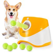 Pet Automatic Ball Dispenser - USB Charging Smart Ball-Throwing Toy - Dog Interactive Training Ball Launcher - Outdoor and Indoor Use With 3 balls oranžinė