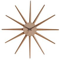 Saulės sieninis laikrodis Modernus medinis sieninis laikrodis Interjero tylūs elegantiški dekoratyviniai laikrodžiai Minimalistinė prabangi estetika Svetainės laikrodžiai brown