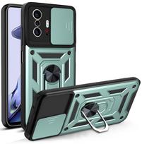 For Xiaomi 11T Case Xiaomi mi 11T Pro Cover xiaomi 11T Pro Magnetic Ring Holder Armor Phone Case Slide Camera Protect Back Cover Xiaomi 11T gray