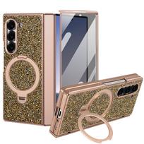 For Samsung Galaxy Z Fold 7 6 phone case, sparkling diamond design, with magnetic function, integrated case and film design Galaxy Z Fold7 auksinė