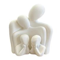Family of 4 Sculpture Abstract 4 Persons Family Figurine Modern Minimalist Home Statue for Office Living Room Bookshelf Mantel TV Cabinets Table Decor balta