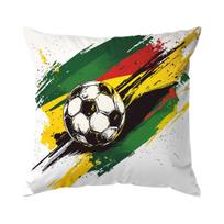 Vibrant Football Cushion Covers Pillowcase Fantasy-Inspired Home Decor Sofa Cushion Cover Living Room Bed Car Decor Peach skin 18*18(CM)-1Pcs yellow