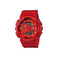 G-Shock Geležinio žmogaus leidimas Vandeniui atsparus Smūgiams atsparus Kvarcinis laikrodis Dervos dirželis Moteriški laikrodžiai Raudonas GA-110AC-4AJF Regular Watch Box,Red Watch Dial red