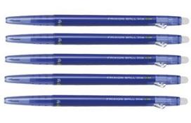 Pilot Frixion Ball Slim 038 Retractable Erasable Gel Ink Extra Fine Blue Value Pack of 5 Pen, 0.38mm, Ink, LFBS-18UF-L, mėlyna