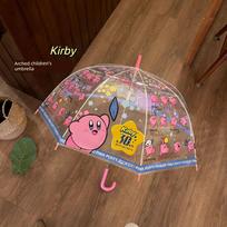 Kirby Transparent Umbrella Cartoon Cute Girl High-Value Aesthetic Foldable Manual Automatic Student Umbrella Kids' Kirby [Arched] - Thickened Canopy Umbrella skaidri