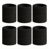 6pcs High Elasticity Sweat-Absorbent Wristbands Activities, Sports Accessories| Vibrant Color Choices| Elastic Material