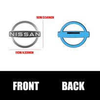 For Nissan Kks63D ABS Car Front Emblem Rear Trunk Badge Steering Wheel Sticker Valve Cap For Nissan Qashqai J10 Tiida Leaf Versa Sentra X-trail grey white&1pcs