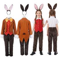 Alice in Wonderland Children's March Hare Cosplay Costume Kindergarten Drama Halloween Hare Stage Costume 120 brown