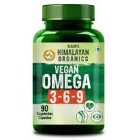 Vlado's Himalayan Organics Omega 3 6 9 Capsules 2000mg Serving Vegetarian Brain Heart Muscle Support 90 Count black