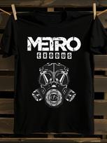 s Metro Exodus Gas Mask T-Shirt Mens Tshirt Womens Tshirts with Letters Print Short Sleeves T-Shirt Casual Street Tee Shirt Top M black