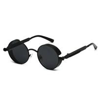 Gold Metal Sunglasses Gothic Steampunk Retro Shield Eyewear Shades Prescription Sun Glasses 0 -0.5 -1.0 -2.0 To -5.0 0 gray