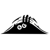Elf Car Stickers Waterproof Self-adhesive Car decal Anti Scratch Auto Decoration Funny Peeking 3D Big Eyes Sticker Car Styling gray