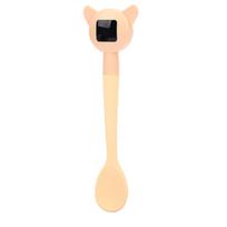 Baby Food Spoon with Thermometer Ergonomic Non Slip Handle Waterprooofing Accurate Temperature Sensing Baby Spoon beige