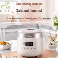 Midea 2L 0-Coating Stainless Steel Smart Rice Cooker CN plug (adapter included) gray