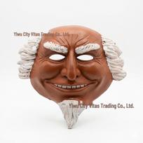 Cross-Border Halloween Old Man Mask - PU 3D Horror Mask for Mardi Gras & Carnival Parties brown