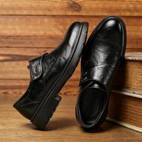 Derby shoes men's thick-soled black big head commuting cleanfit tooling casual leather shoes 38 juoda