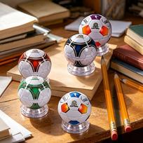 Cute Football Shaped Manual Pencil Sharpener with Lid 3 Holes for Multiple Size Pencils Random Color Pencil Sharpener, Compact and Easy To Carry Color random 1pcs black
