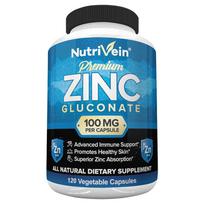 Cinko gliukonatas 100 mg vegetariškos kapsulės Būtinas mineralinis papildas 120 vnt. 120 Capsules