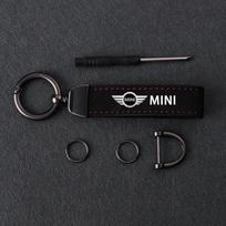 Suede Oda Automobilio Raktų pakabukas Raktų žiedas Automobilio Raktų Aksesuarai For MINI Cooper R56 F56 R50 JCW Cabrio Aceman Countryman Clubman Roadster btrme66 juoda
