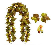 Dirbtinė vynuogių girlianda rudens, Padėkos dienos, Helovino dekoravimui, 175cm sienos pakabinama One Size brown