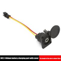 36V 48V Li ion Battery Charger Head DC2.1 2.5 Electric Bike Plug Round Shape Durable Connector for Cycling Charging Scene DC21 female black