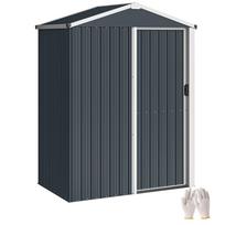 Metalinis sodo namelis 1,2 m², lauko sodo būdelė, užrakinamos stumdomos durys ir pirštinės, 136x87x176cm, pilka 136 x 87 x 176 cm
