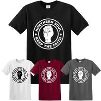 NORTHERN SOUL T-Shirt Keep The Faith Dance Motown MOD Scooter Music Mens Ladies L black