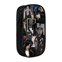 American Singer Tour Pencil Case B-Billie E-Eilish Pen Holder Bags Student Big Capacity Office Gift Pencilcases 21x10.5x5cm black