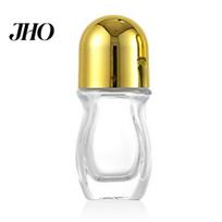 Castor Oil Roller Bottle 30/50ML Rose Quartz Refillable Bottle, Mini Roll-on Glass with Rolle Leak-Proof Ball Applicator Empty Container for Essential 30ML gelsvai ruda