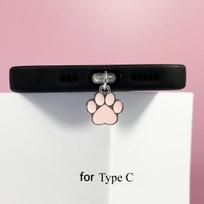 1 vnt. Kawaii animacinis katės letenėlės dulkių kamštelis telefonui, madingas moterims, mergaitėms, kačiuko letenėlės dulkių kamštelio pakabukas, mielas telefono aksesuaras black